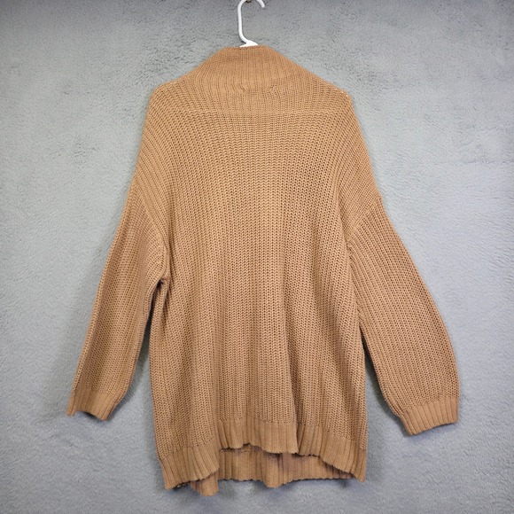 American Eagle Sweater Women M Brown Open Knit Chunky Oversized Baggy Tunic Fall - Picture 3 of 12